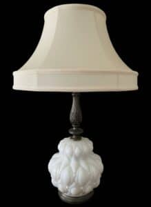 Vintage-Milk-Glass-Gone-with-the-Wind-Style-Lamp-with-Embossed-Shade-third-image
