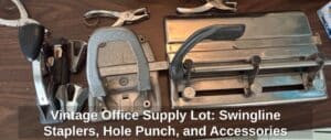 Vintage-Office-Supply-Lot-Swingline-Staplers-Hole-Punch-and-Accessories