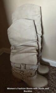 Womens-Fashion-Boots-with-Studs-and-Buckles-second-image