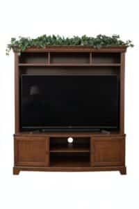 Wooden-Media-Console-with-Hutch