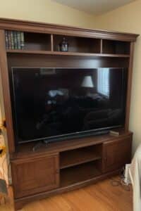 Wooden-Media-Console-with-Hutch-second-image