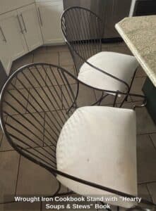 Wrought-Iron-Cookbook-Stand-with-Hearty-Soups-Stews-Book