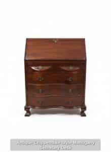 Antique-Chippendale-Style-Mahogany-Secretary-Desk