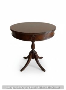 Antique-Mahogany-Drum-Table-with-Drawer-1