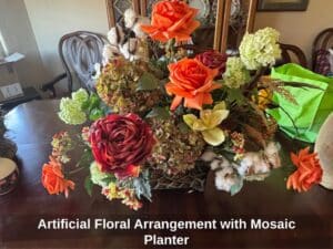 Artificial-Floral-Arrangement-with-Mosaic-Planter-second-image