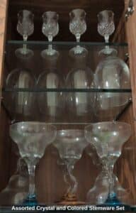 Assorted-Crystal-and-Colored-Stemware-Set