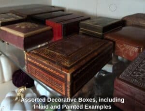 Assorted-Decorative-Boxes-including-Inlaid-and-Painted-Examples