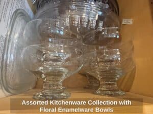 Assorted-Kitchenware-Collection-with-Floral-Enamelware-Bowls-second-image
