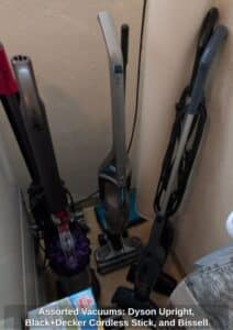 Assorted-Vacuums-Dyson-Upright-BlackDecker-Cordless-Stick-and-Bissell-Corded-Stick