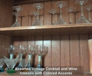 Assorted-Vintage-Cocktail-and-Wine-Glasses-with-Colored-Accents