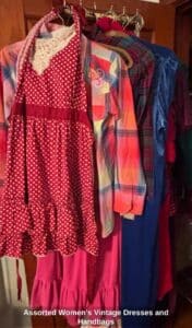 Assorted-Womens-Vintage-Dresses-and-Handbags-1