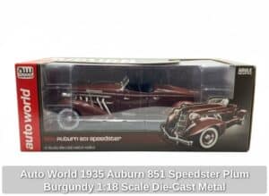 Auto-World-Auburn-Speedster-Plum-Burgundy-Scale-Die-Cast-Metal-Replica-AW