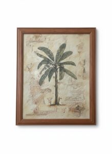 Banana-Palm-Tree-Art-Print-on-Vintage-Book-Page-Botanical
