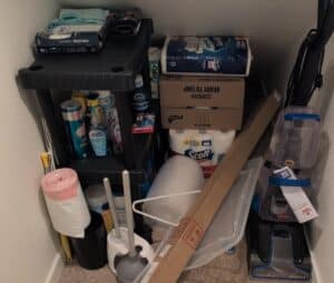 Bissell-TurboClean-PowerScrub-Pet-Carpet-Cleaner-and-toiletries