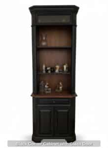 Black-Corner-Cabinet-with-Glass-Door