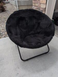 Black-Faux-Fur-Saucer-Chair
