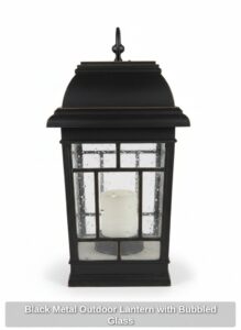Black-Metal-Outdoor-Lantern-with-Bubbled-Glass
