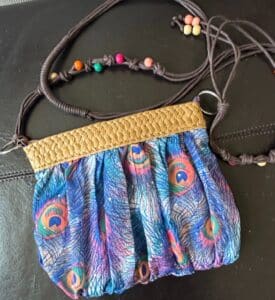 Bohemian-Style-Peacock-Feather-Print-Clutch-or-Crossbody-Bag-with-Wooden-Beads