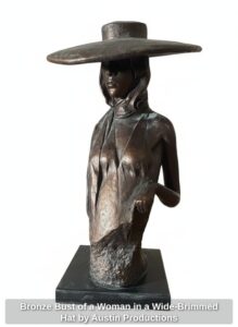 Bronze-Bust-of-a-Woman-in-a-Wide-Brimmed-Hat-by-Austin-Productions