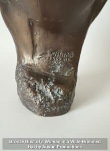 Bronze-Bust-of-a-Woman-in-a-Wide-Brimmed-Hat-by-Austin-Productions-third-image