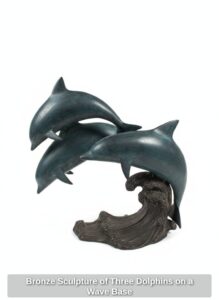 Bronze-Sculpture-of-Three-Dolphins-on-a-Wave-Base