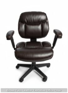 Brown-Faux-Leather-Executive-Office-Chair