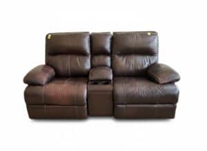 Brown-Leather-Dual-Reclining-Loveseat-with-Console