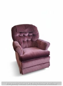 Burgundy-Velvet-La-Z-Boy-Rocker-Recliner