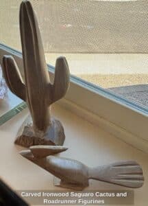 Carved-Ironwood-Saguaro-Cactus-and-Roadrunner-Figurines