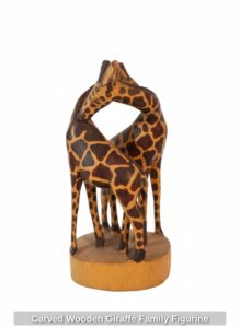 Carved-Wooden-Giraffe-Family-Figurine