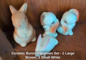 Ceramic-Bunny-Figurines-Set-Large-Brown-Small-White