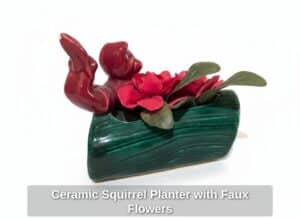 Ceramic-Squirrel-Planter-with-Faux-Flowers-second-image