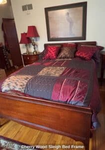 Cherry-Wood-Sleigh-Bed-Frame