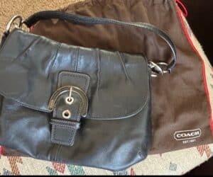 Coach-Soho-Black-Leather-Buckle-Shoulder-Bag