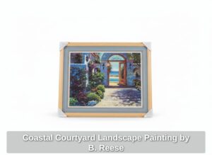 Coastal-Courtyard-Landscape-Painting-by-B.-Reese