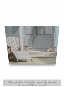 Coastal-Scene-Painting-with-Adirondack-Chair-and-Conch-Shell