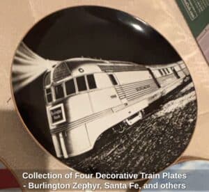 Collection-of-Four-Decorative-Train-Plates-Burlington-Zephyr-Santa-Fe-and-others-second-image