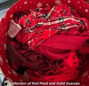Collection-of-Red-Plaid-and-Solid-Scarves