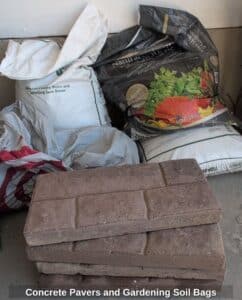 Concrete-Pavers-and-Gardening-Soil-Bags