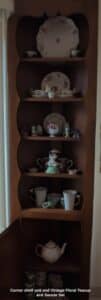 Corner-shelf-unit-and-Vintage-Floral-Teacup-and-Saucer-Set