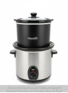 Crock-Pot-Slow-Cooker-Cuisinart-Electric-Pressure-Cooker-and-Simply-Ming-Air-Fryer