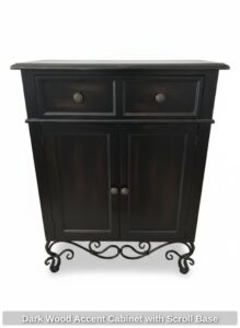 Dark-Wood-Accent-Cabinet-with-Scroll-Base