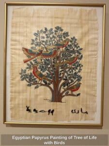 Egyptian-Papyrus-Painting-of-Tree-of-Life-with-Birds
