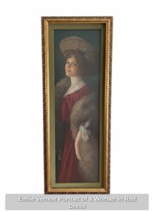 Emile-Vernon-Portrait-of-a-Woman-in-Red-Dress