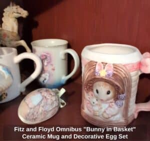 Fitz-and-Floyd-Omnibus-Bunny-in-Basket-Ceramic-Mug-and-Decorative-Egg-Set
