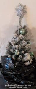 Flocked-Artificial-Christmas-Tree-with-Ornaments-and-Star-Topper