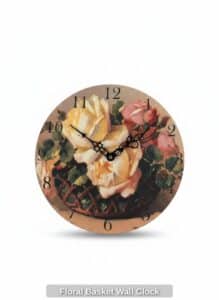 Floral-Basket-Wall-Clock