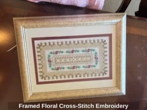 Framed-Floral-Cross-Stitch-Embroidery