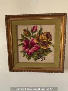 Framed-Floral-Needlepoint-Art