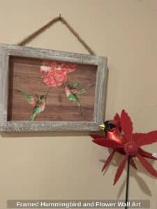 Framed-Hummingbird-and-Flower-Wall-Art